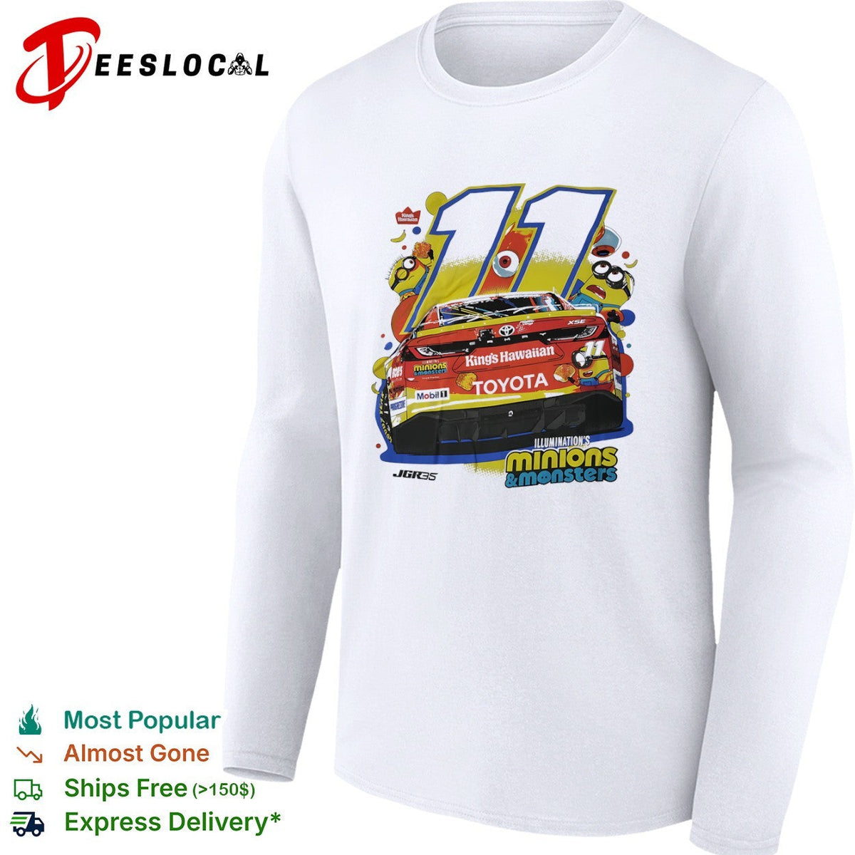 Denny Hamlin Joe Gibbs Racing 11 King Hawaiian Minions and Monsters NASCAR shirt Unisex