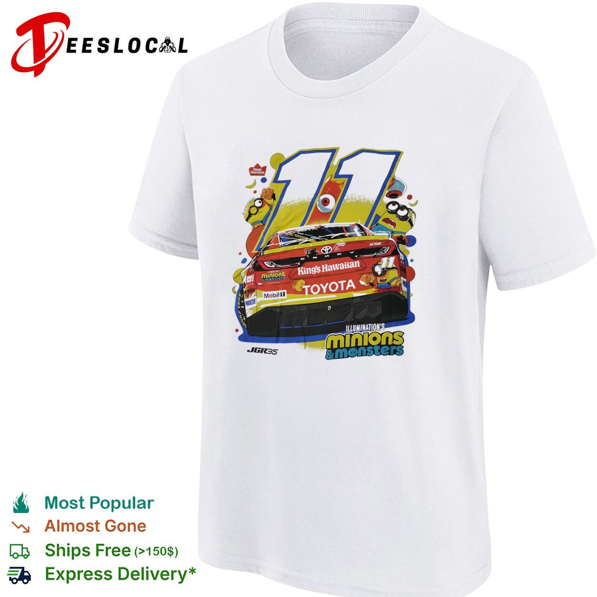Denny Hamlin Joe Gibbs Racing 11 King Hawaiian Minions and Monsters NASCAR shirt Unisex
