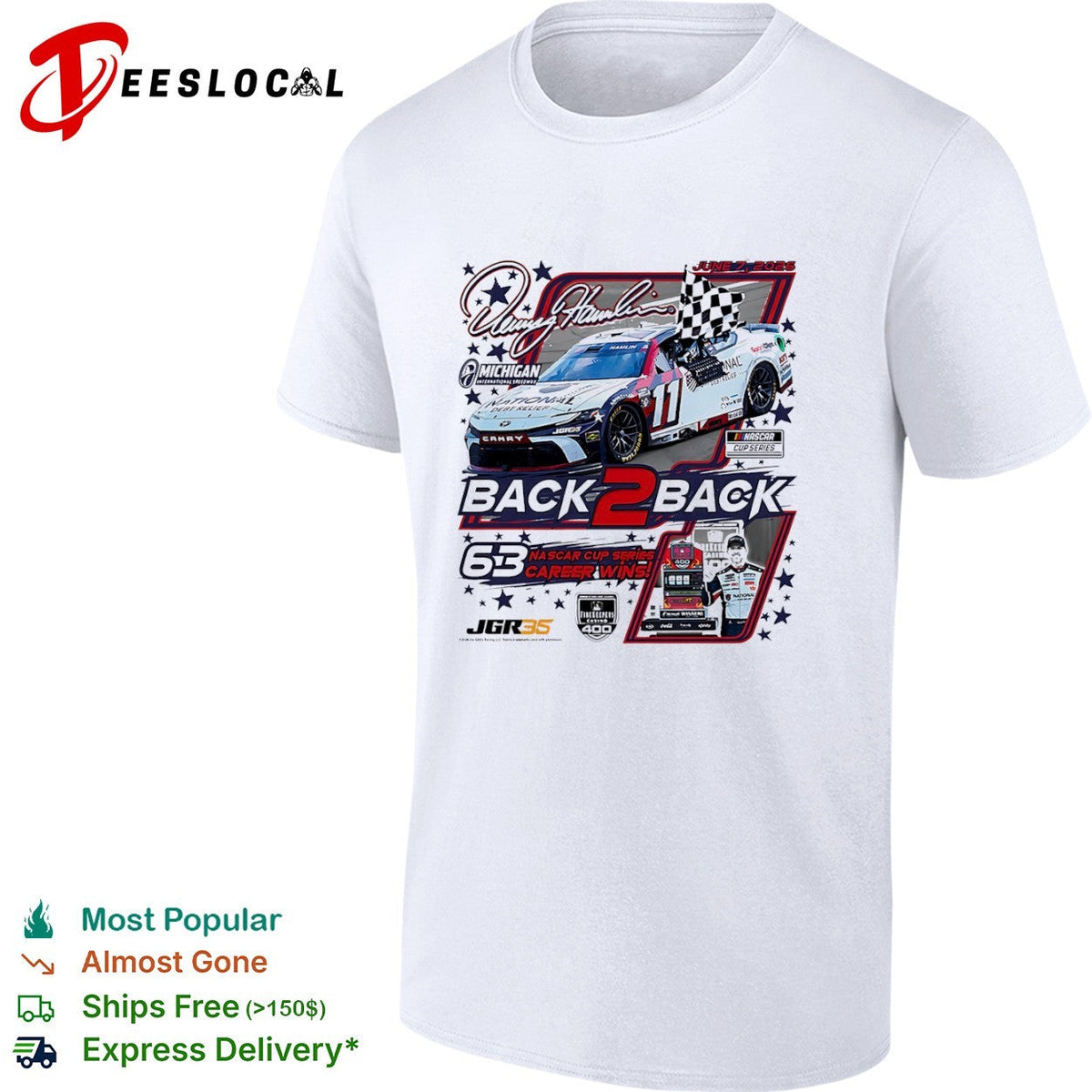 Denny Hamlin Joe Gibbs Racing NASCAR Cup Series Michigan International Speedway shirt Unisex