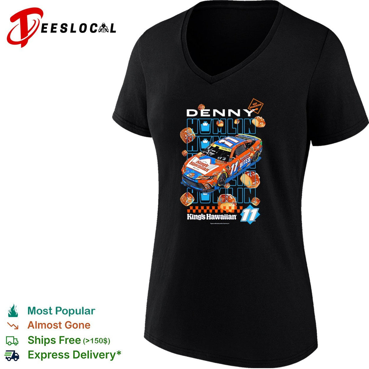 Denny Hamlin Joe Gibbs Racing NASCAR King’s Hawaiian Soft Pretzel Bites 11 shirt Unisex