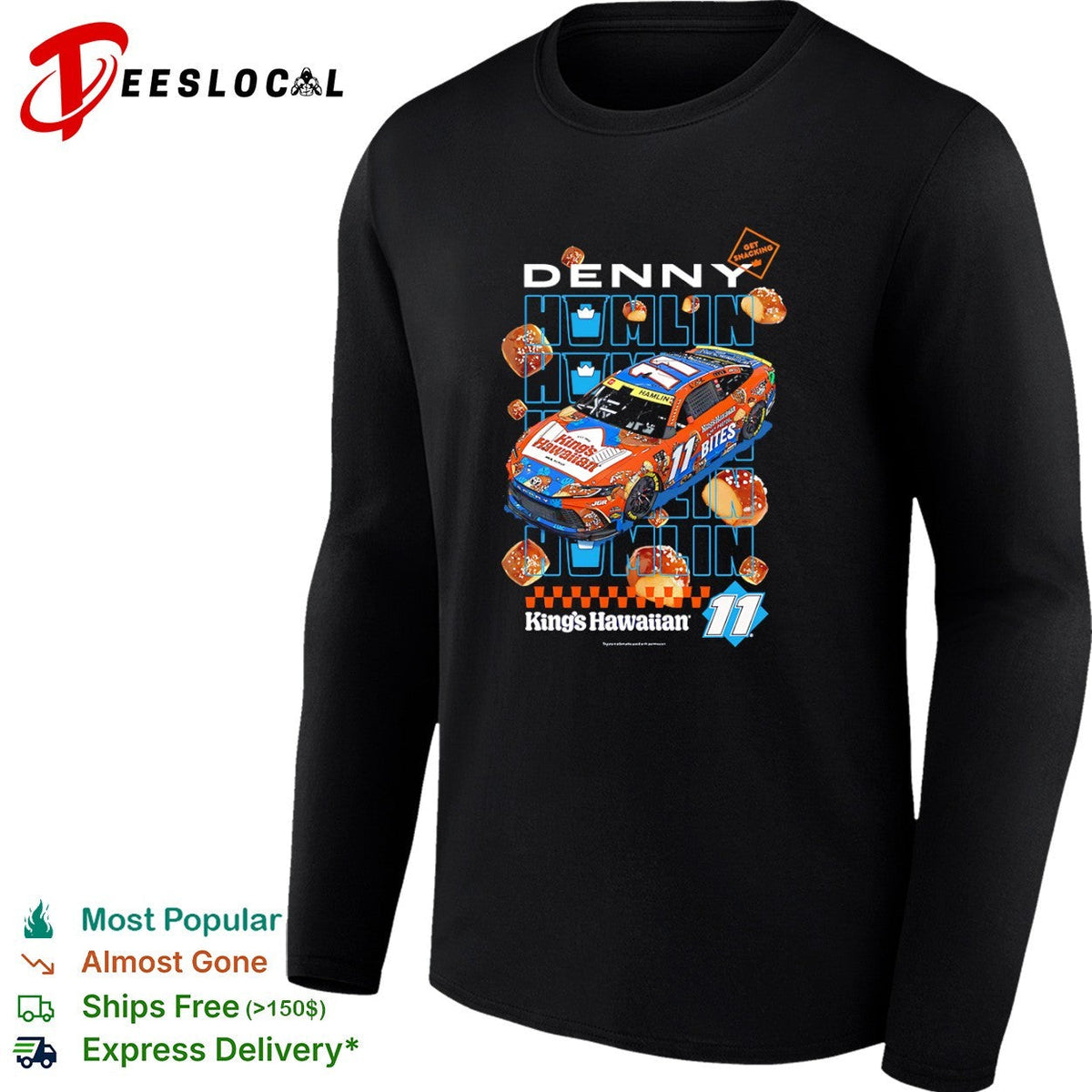 Denny Hamlin Joe Gibbs Racing NASCAR King’s Hawaiian Soft Pretzel Bites 11 shirt Unisex
