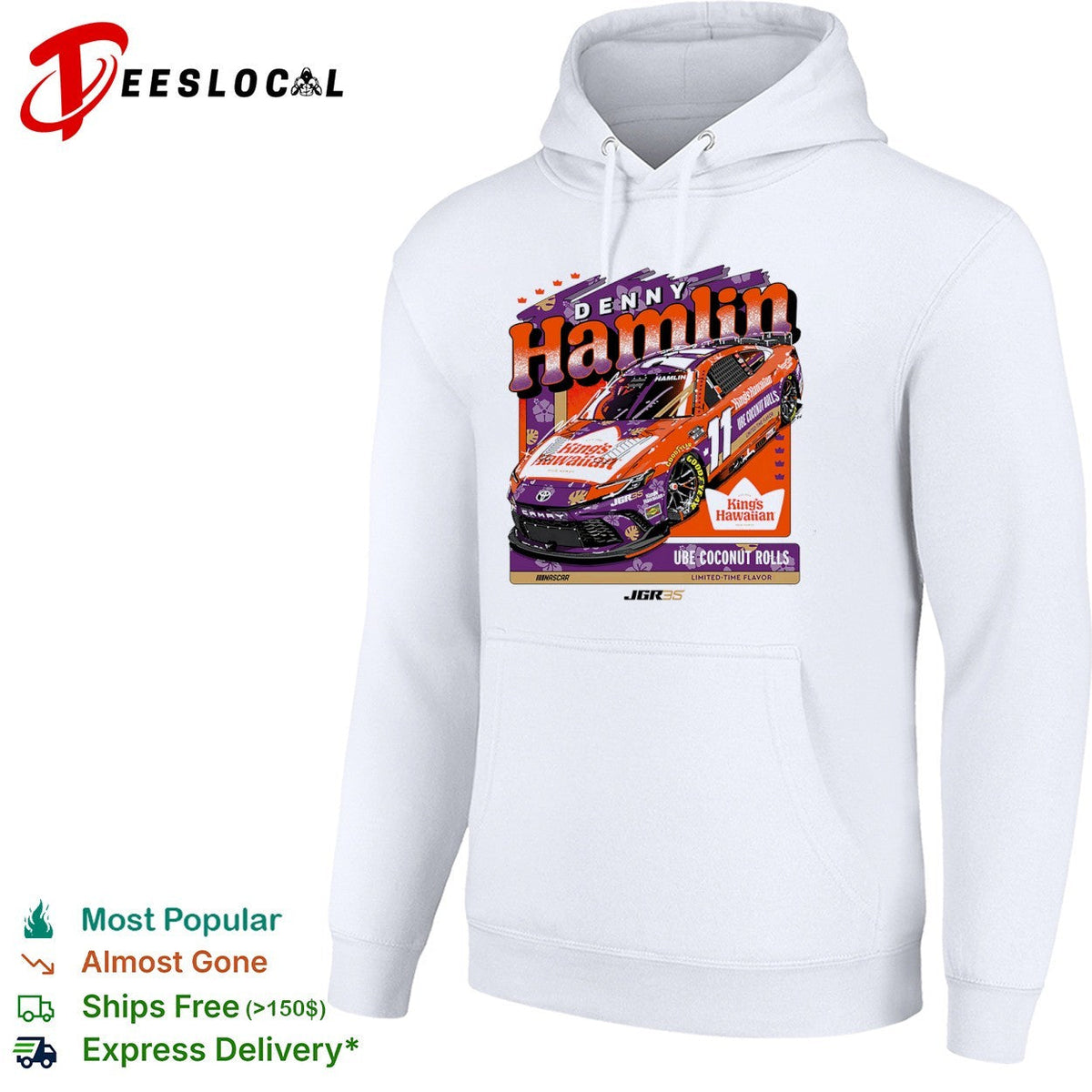 Denny Hamlin Joe Gibbs Racing NASCAR Kings Hawaiian Ube Coconut Rolls shirt Unisex