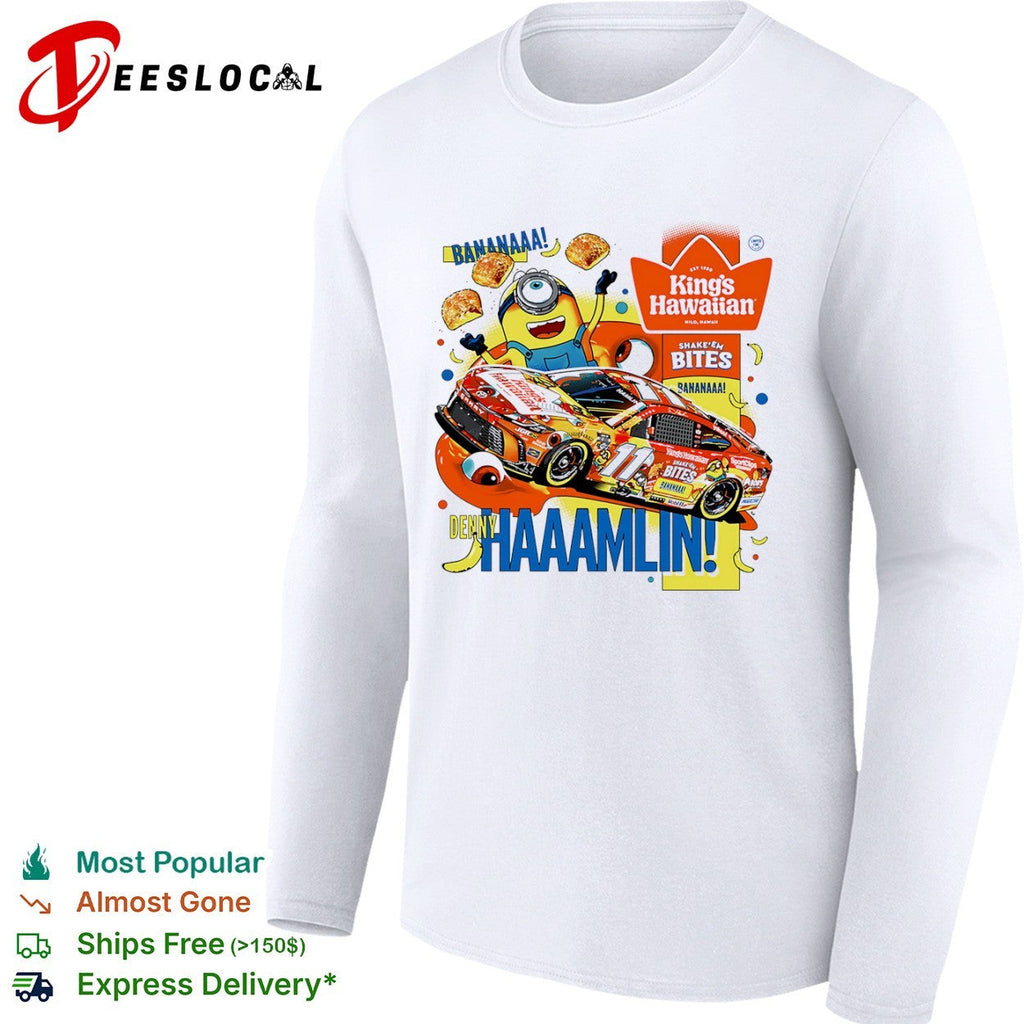 Denny Hamlin Joe Gibbs Racing NASCAR Minions King’s Hawaiian Shake’em Bites shirt Unisex