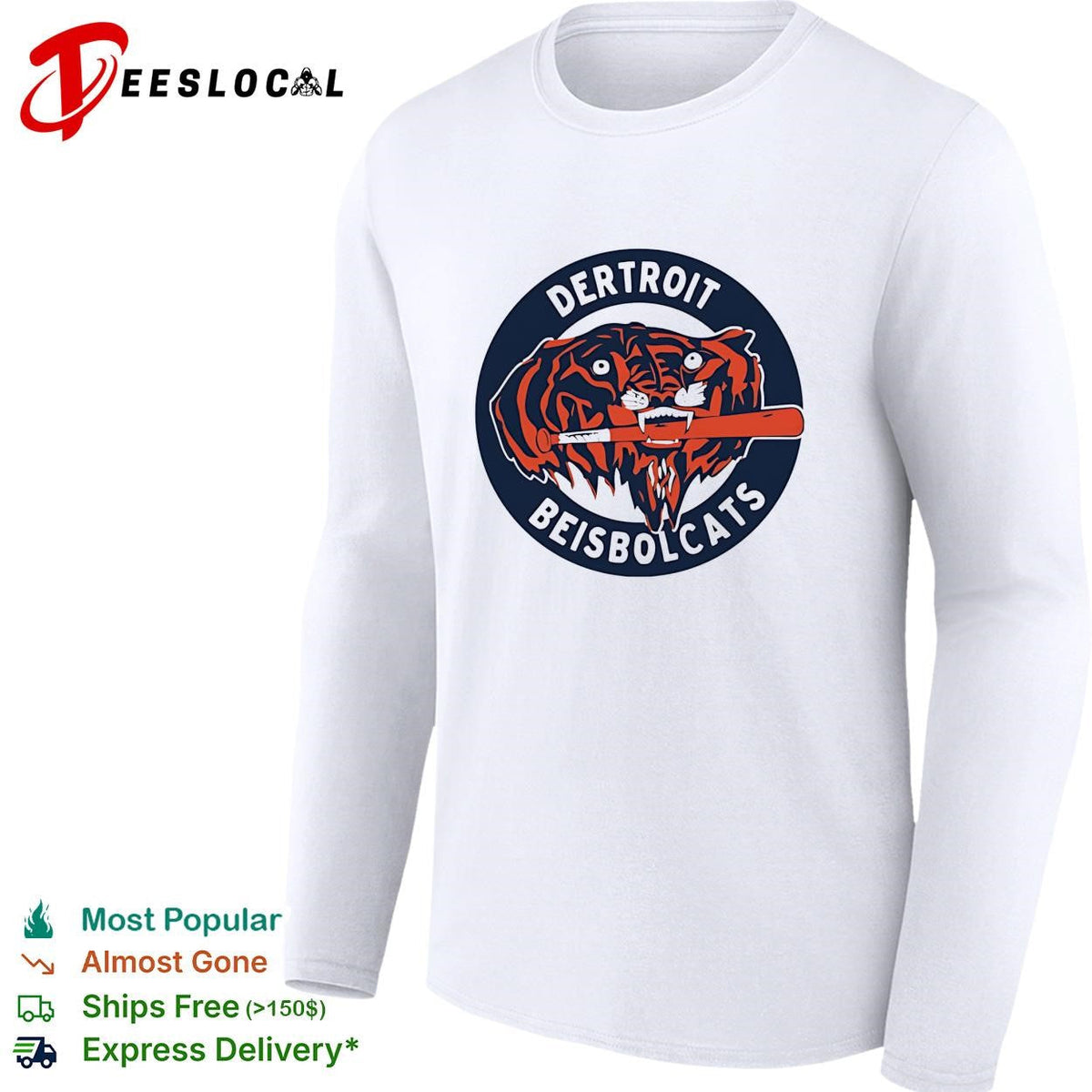 Dertroit Beisbolcats Detroit Tigers baseball parody funny shirt Unisex