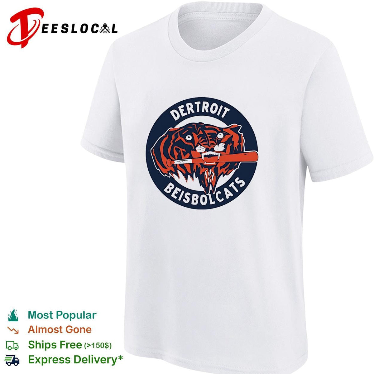 Dertroit Beisbolcats Detroit Tigers baseball parody funny shirt Unisex