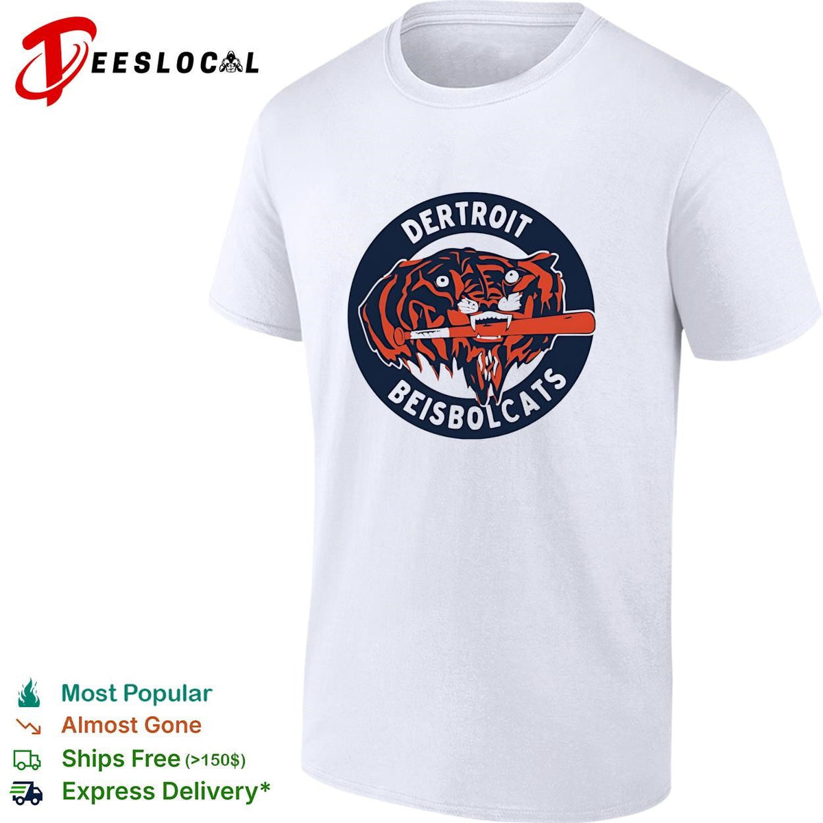 Dertroit Beisbolcats Detroit Tigers baseball parody funny shirt Unisex