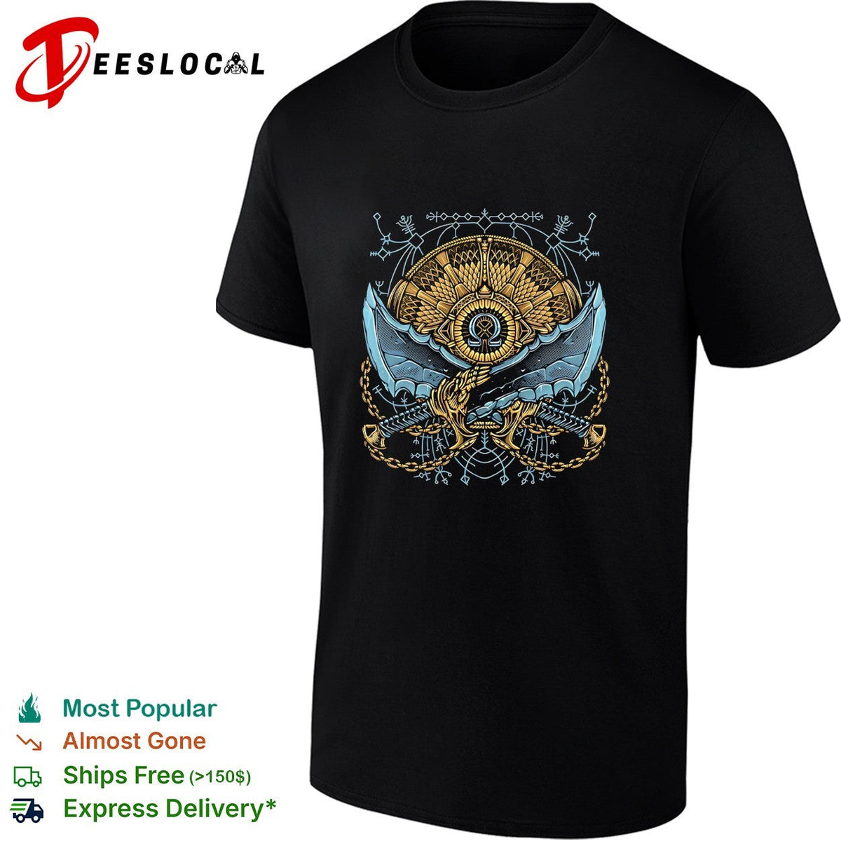 Destiny of the God God of War featuring the Blades of Chaos shirt Unisex