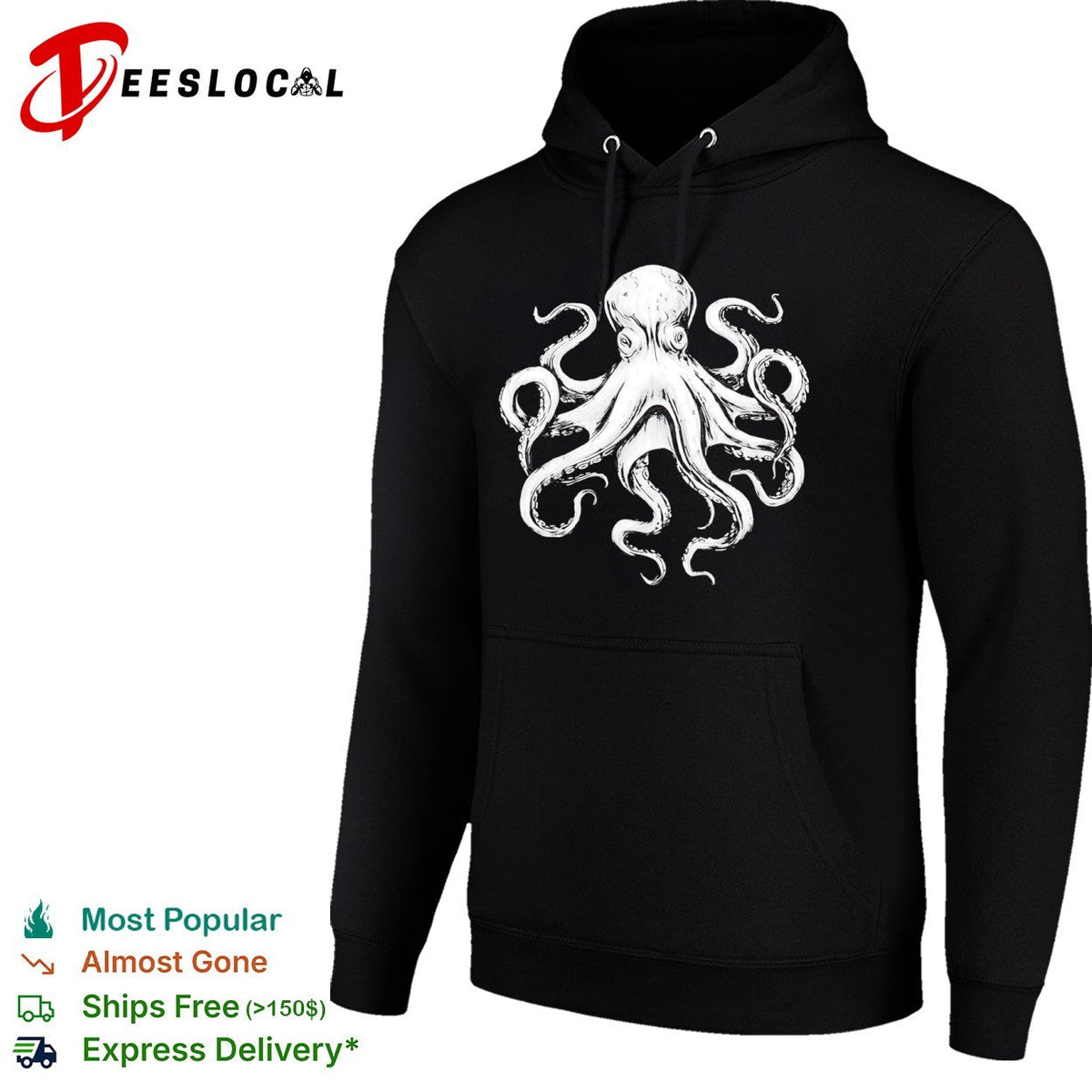 Detailed Kraken Tentacle Marine Life Animal shirt Unisex