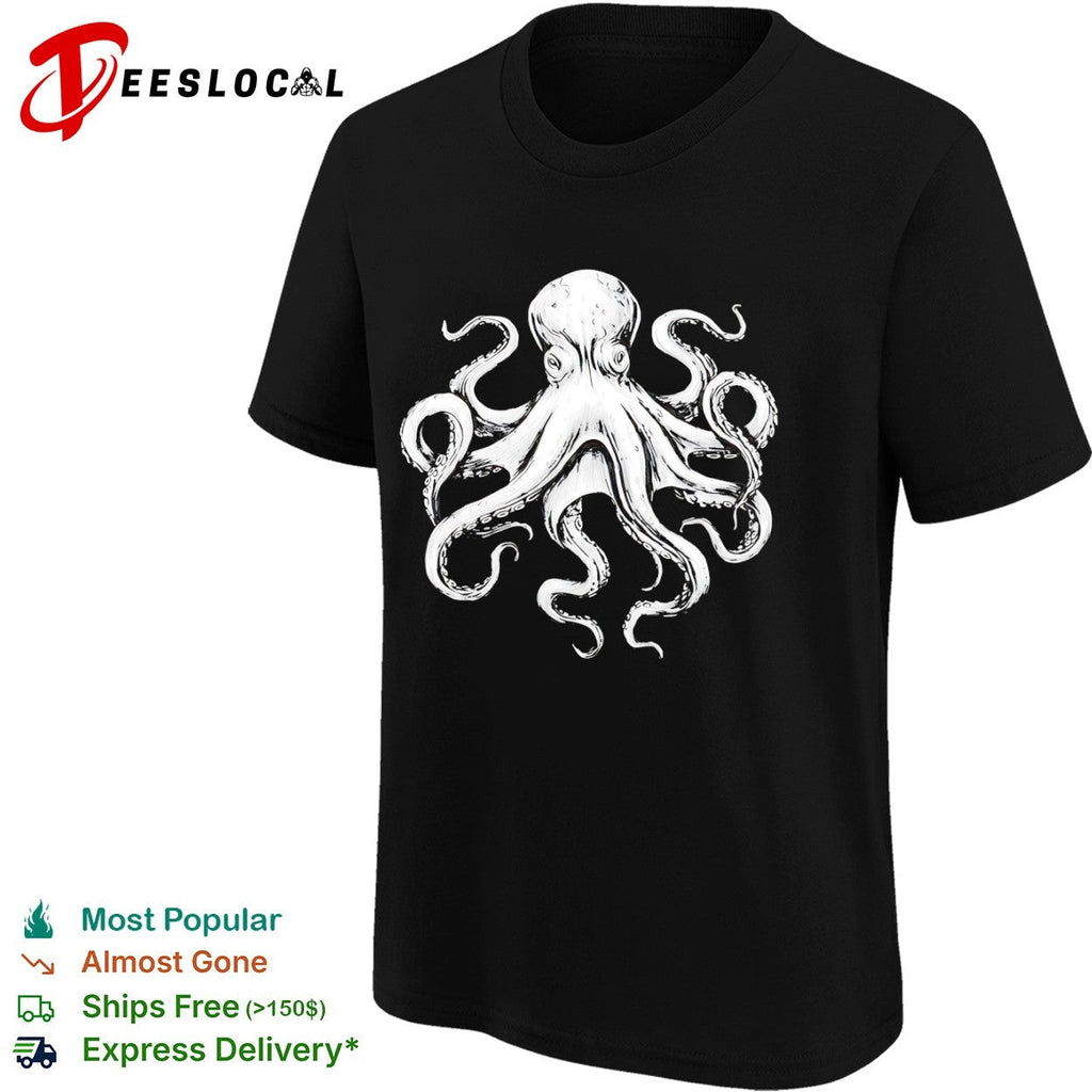 Detailed Kraken Tentacle Marine Life Animal shirt Unisex