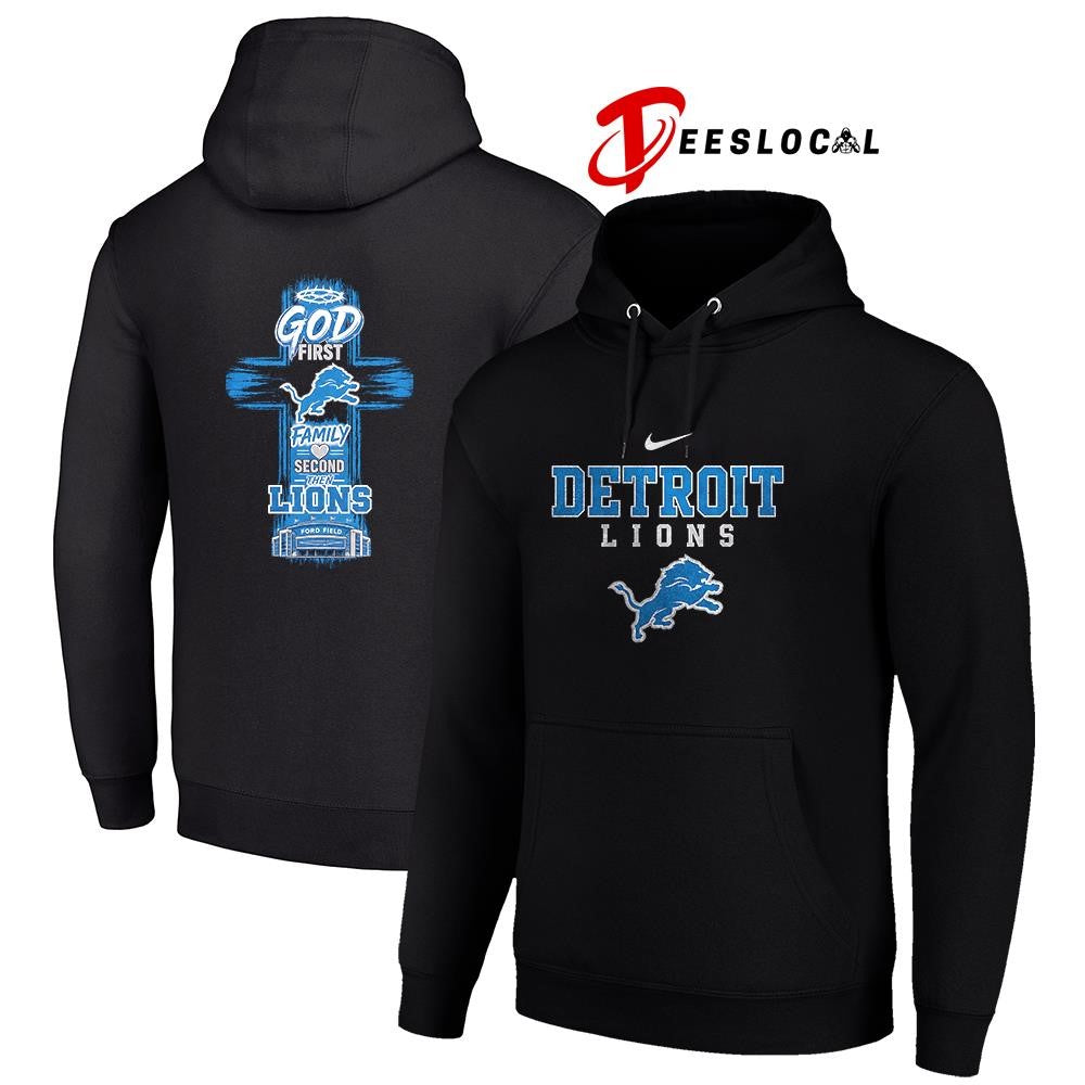 Detroit Lions God first family second cross shirt Unisex