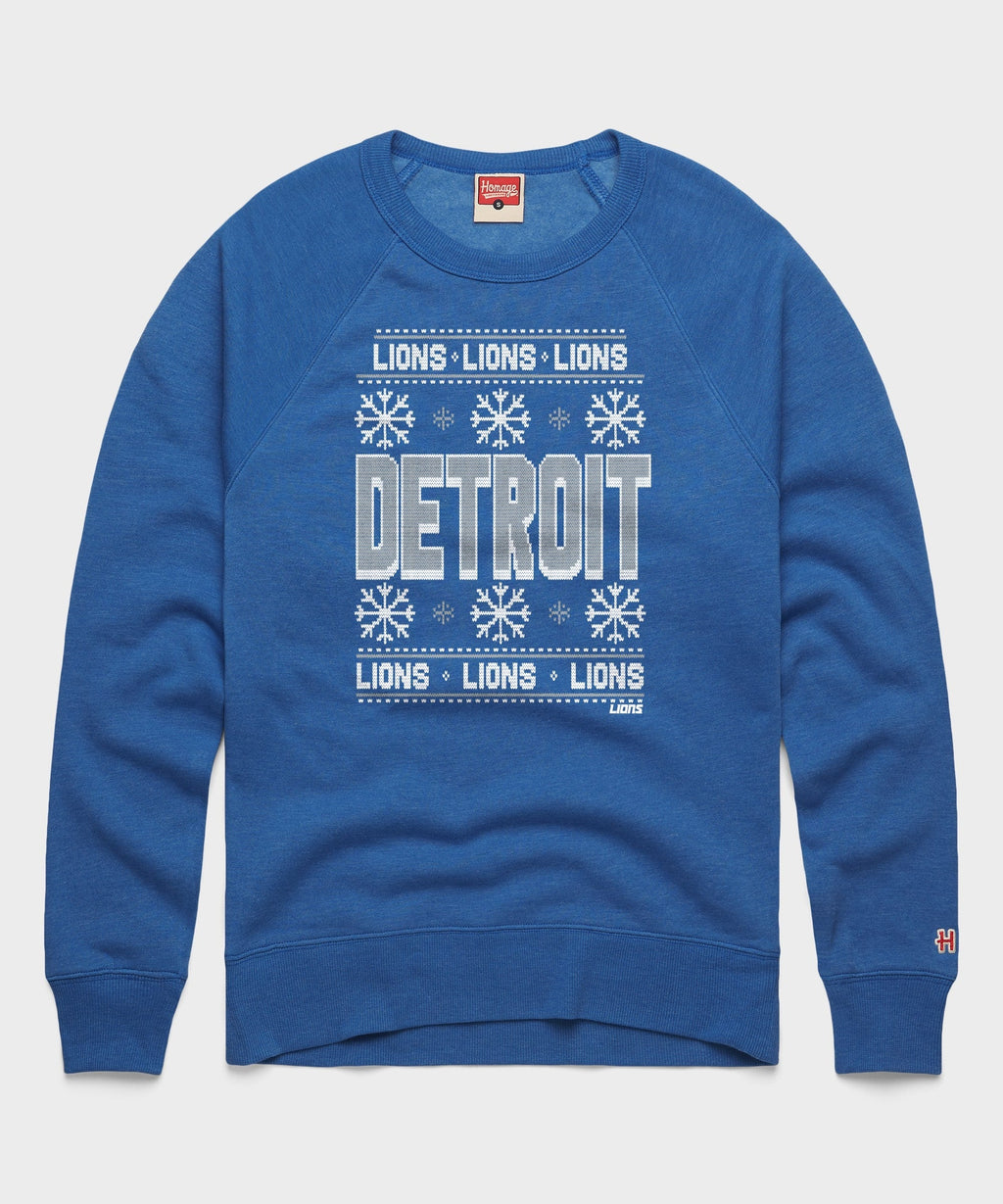 Detroit Lions Holiday Crewneck Unisex