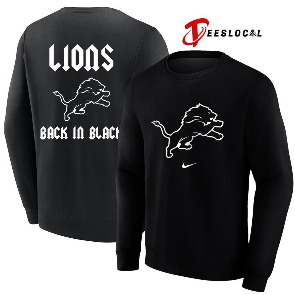 Detroit Lions back in black logo shirt Unisex