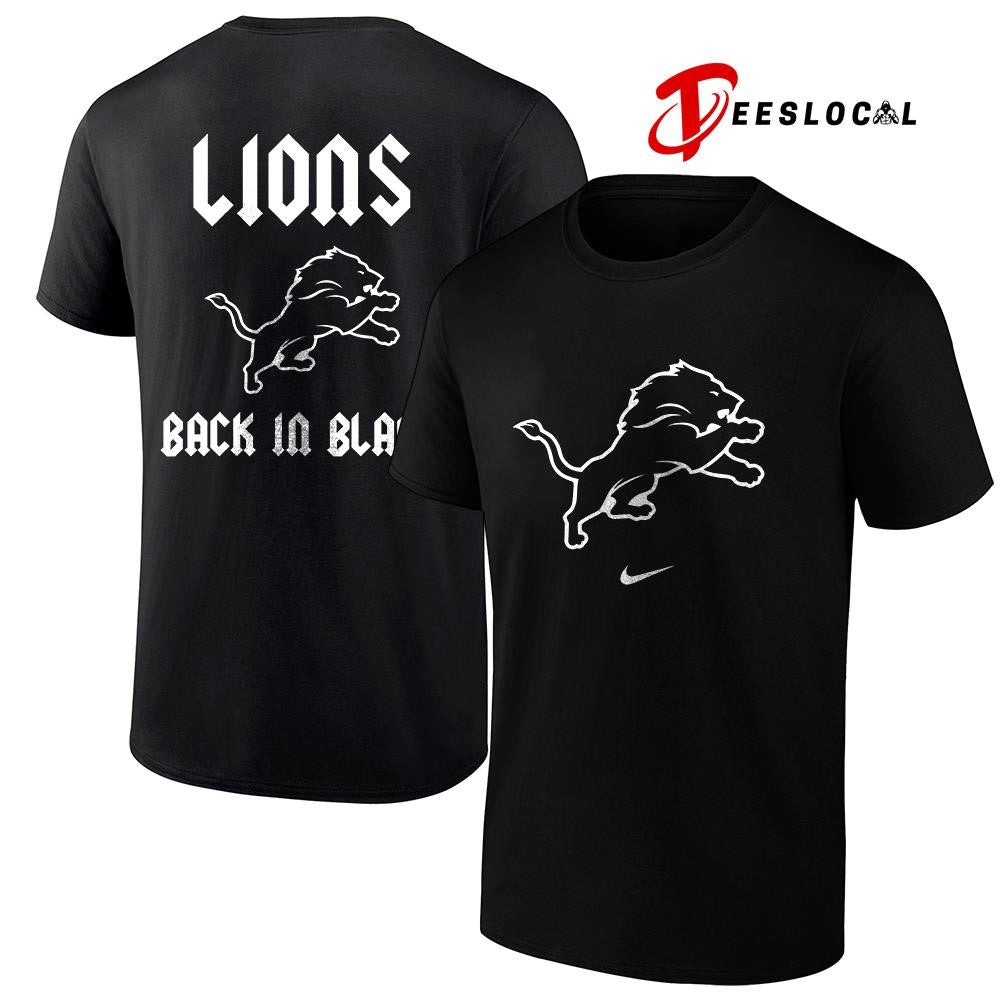 Detroit Lions back in black logo shirt Unisex