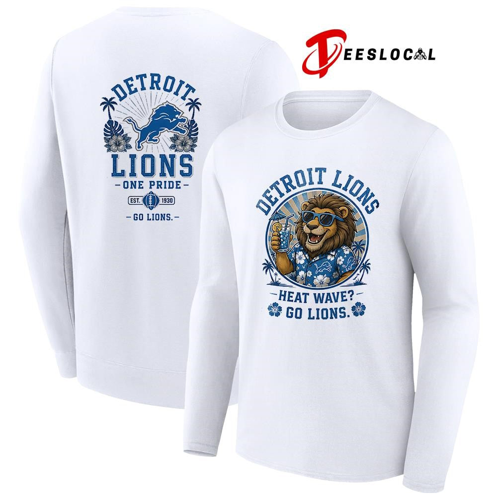 Detroit Lions heat wave beach vibes mascot shirt Unisex