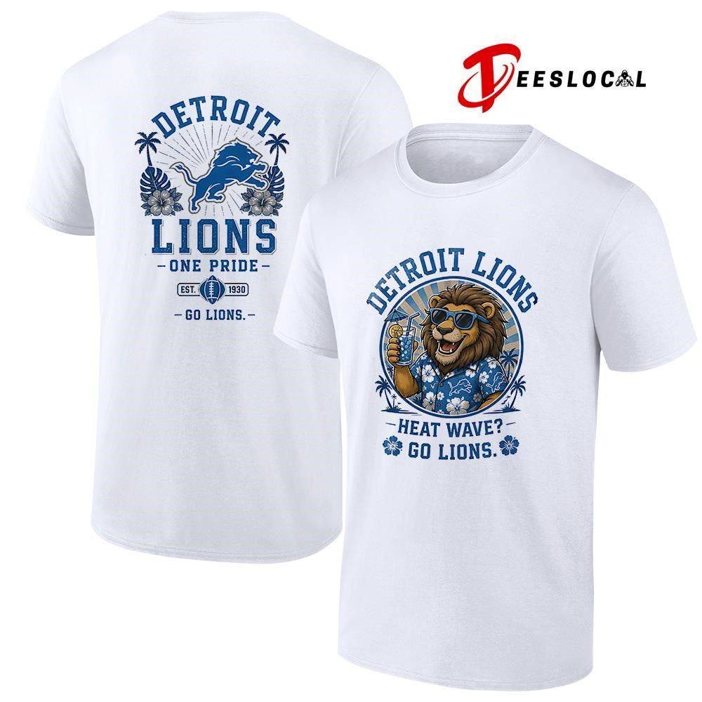Detroit Lions heat wave beach vibes mascot shirt Unisex