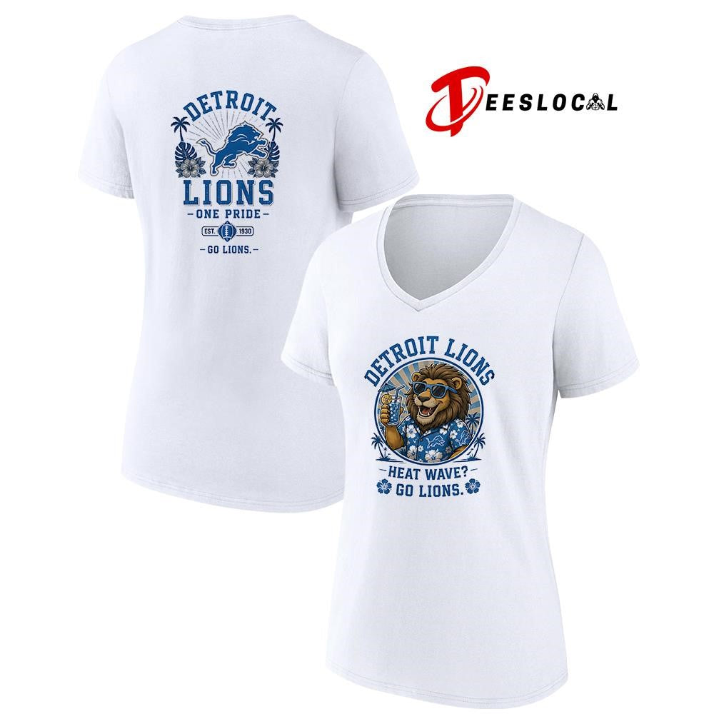 Detroit Lions heat wave beach vibes mascot shirt Unisex