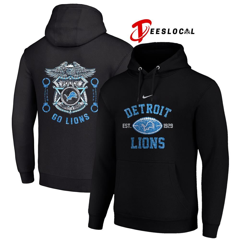 Detroit Lions law enforcement tribute protect and serve logo shirt Unisex