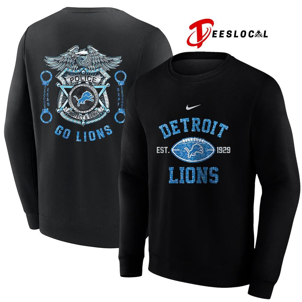 Detroit Lions law enforcement tribute protect and serve logo shirt Unisex