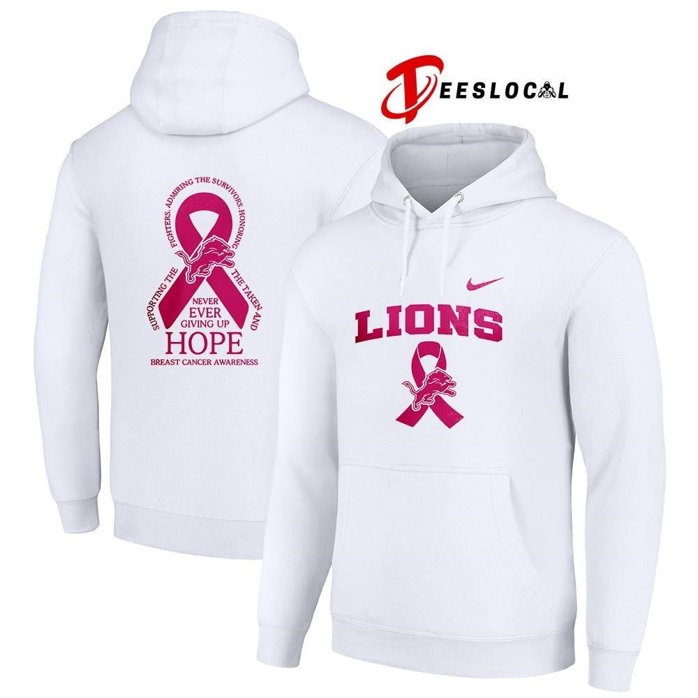 Detroit Lions never ever giving up hope breast cancer awareness shirt Unisex