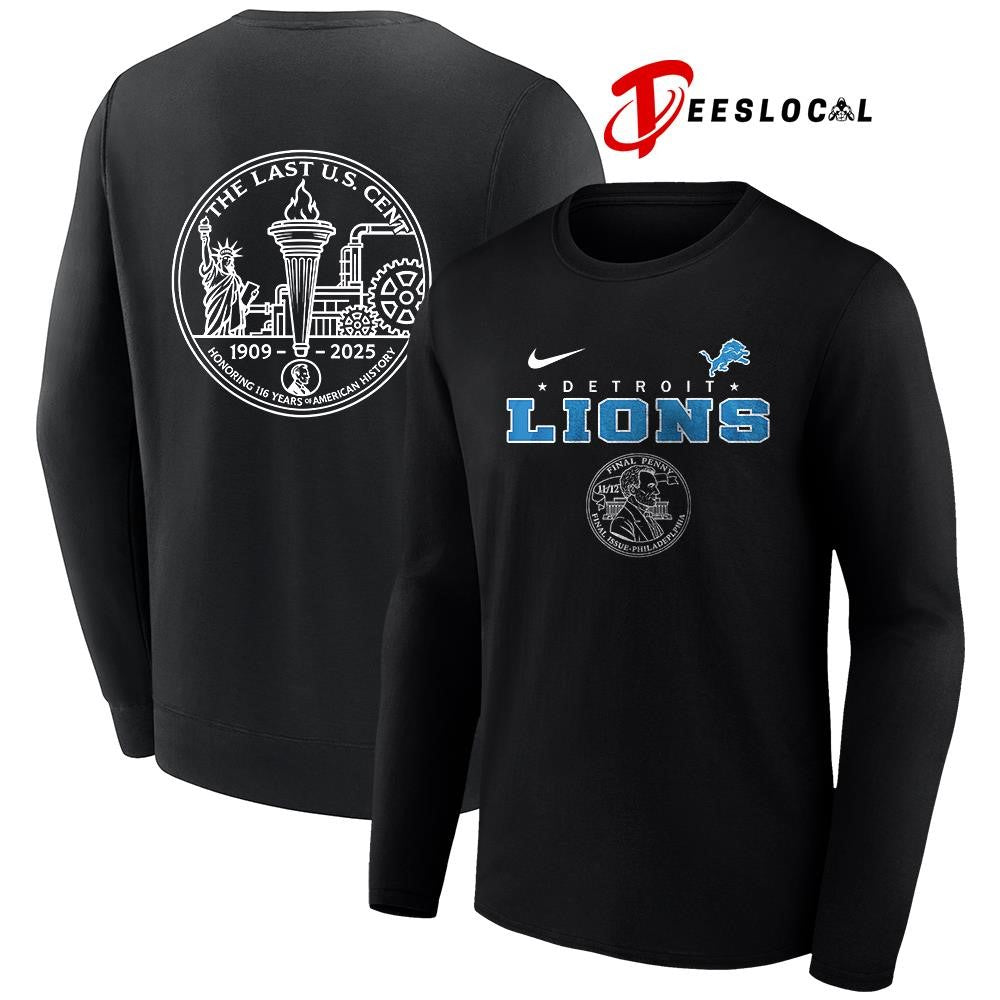 Detroit Lions the last US cent honoring 116 years of America history shirt Unisex