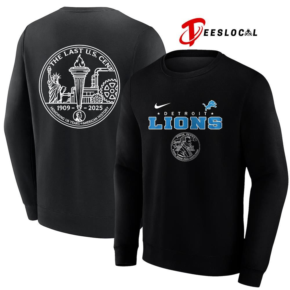 Detroit Lions the last US cent honoring 116 years of America history shirt Unisex