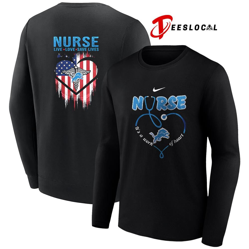 Detroit Lions x Army nurse it’s a work of heart shirt Unisex