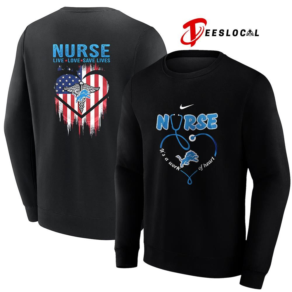 Detroit Lions x Army nurse it’s a work of heart shirt Unisex