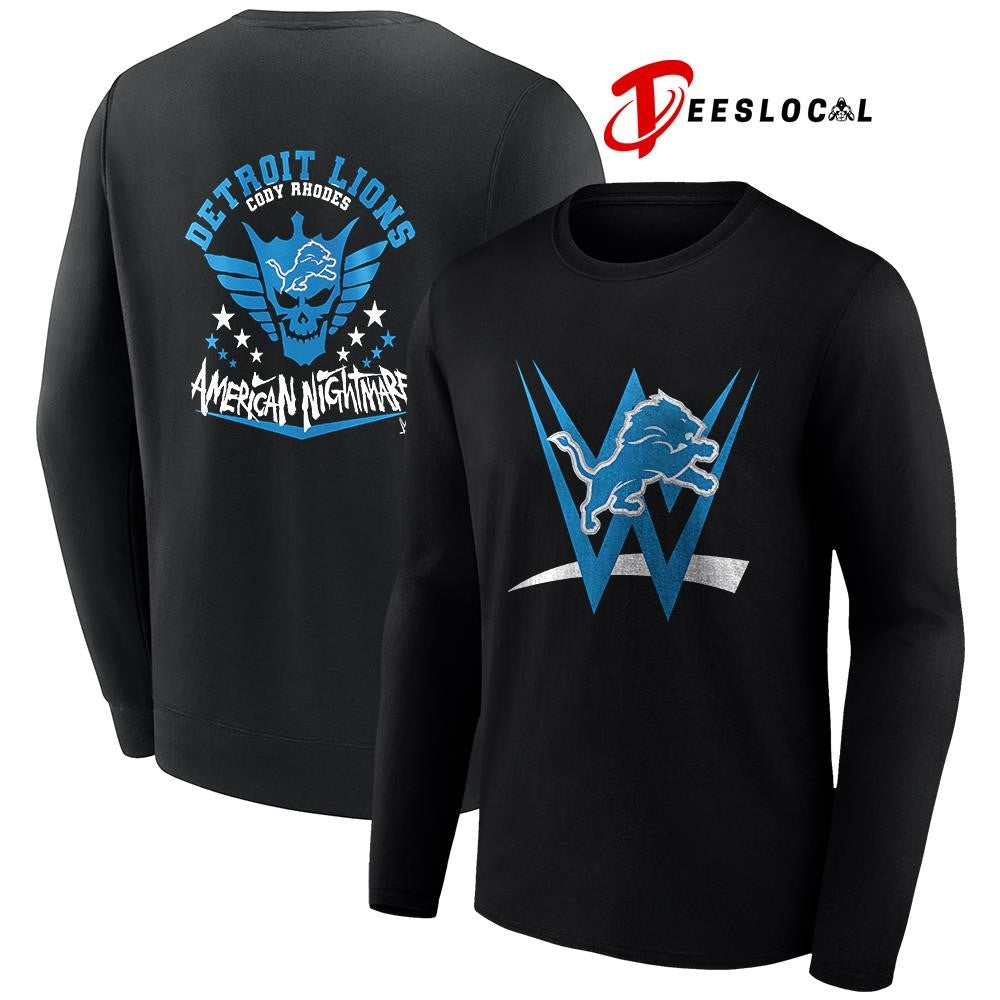 Detroit Lions x Cody Rhones American nightmare logo shirt Unisex