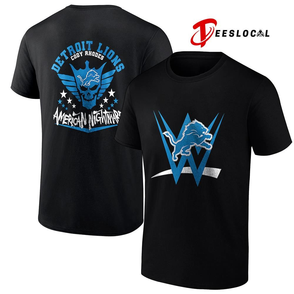 Detroit Lions x Cody Rhones American nightmare logo shirt Unisex