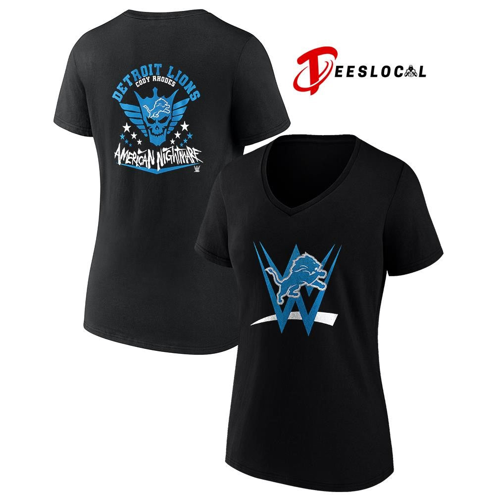 Detroit Lions x Cody Rhones American nightmare logo shirt Unisex