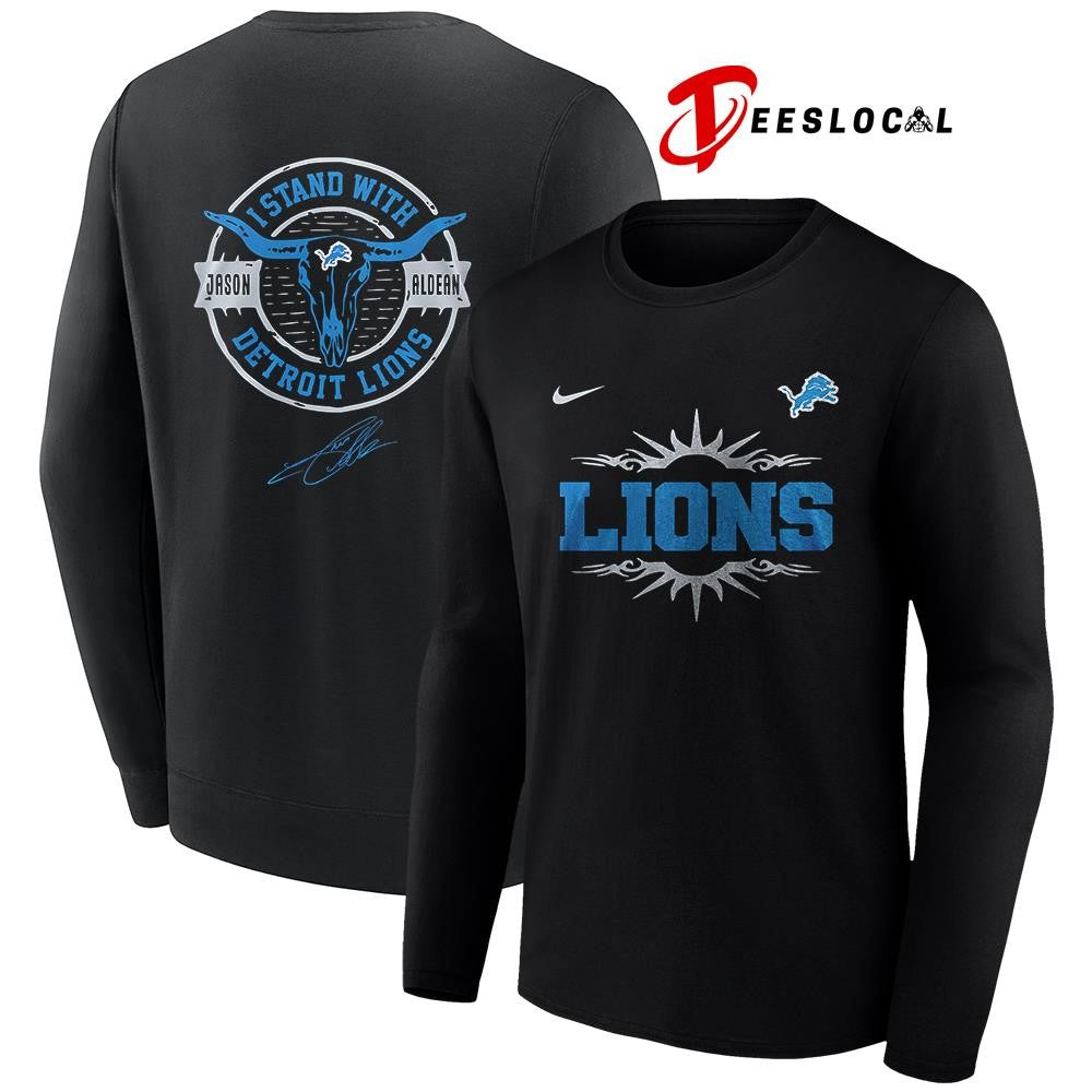 Detroit Lions x Jason Aldean I stand signature logo shirt Unisex