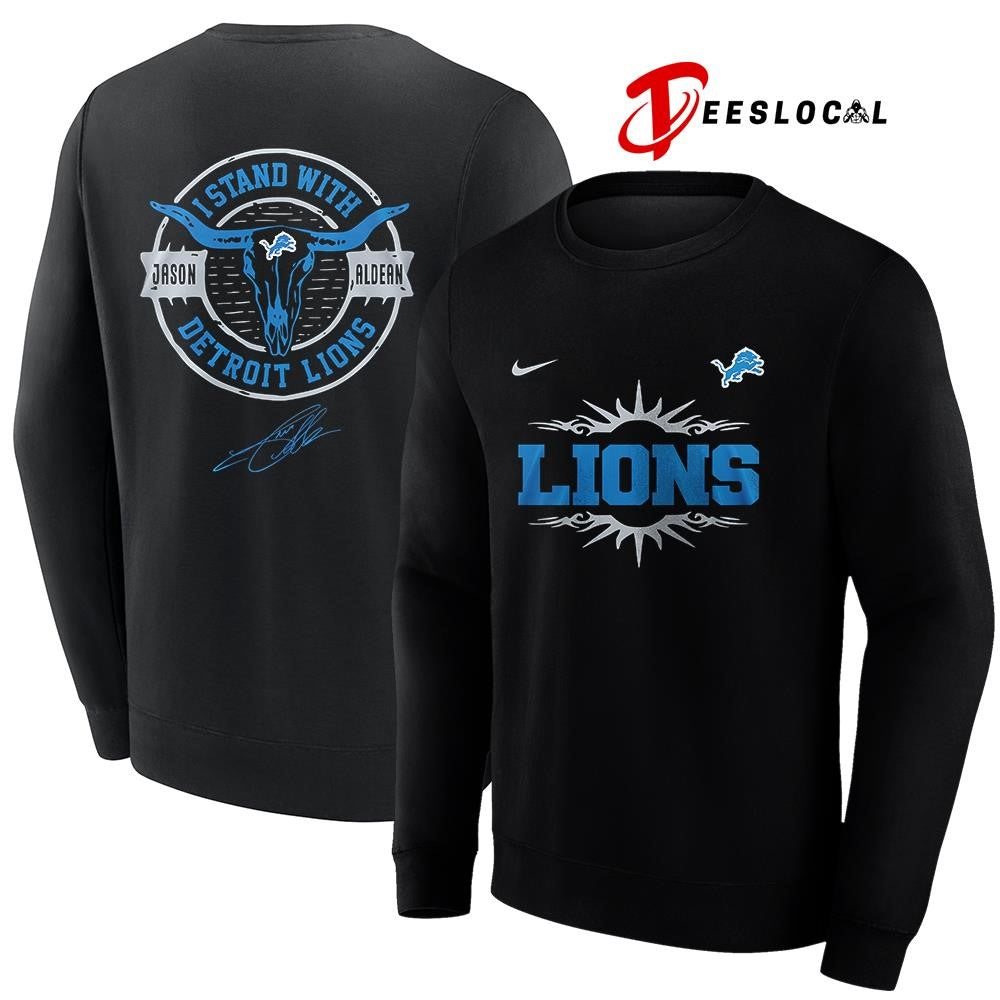 Detroit Lions x Jason Aldean I stand signature logo shirt Unisex