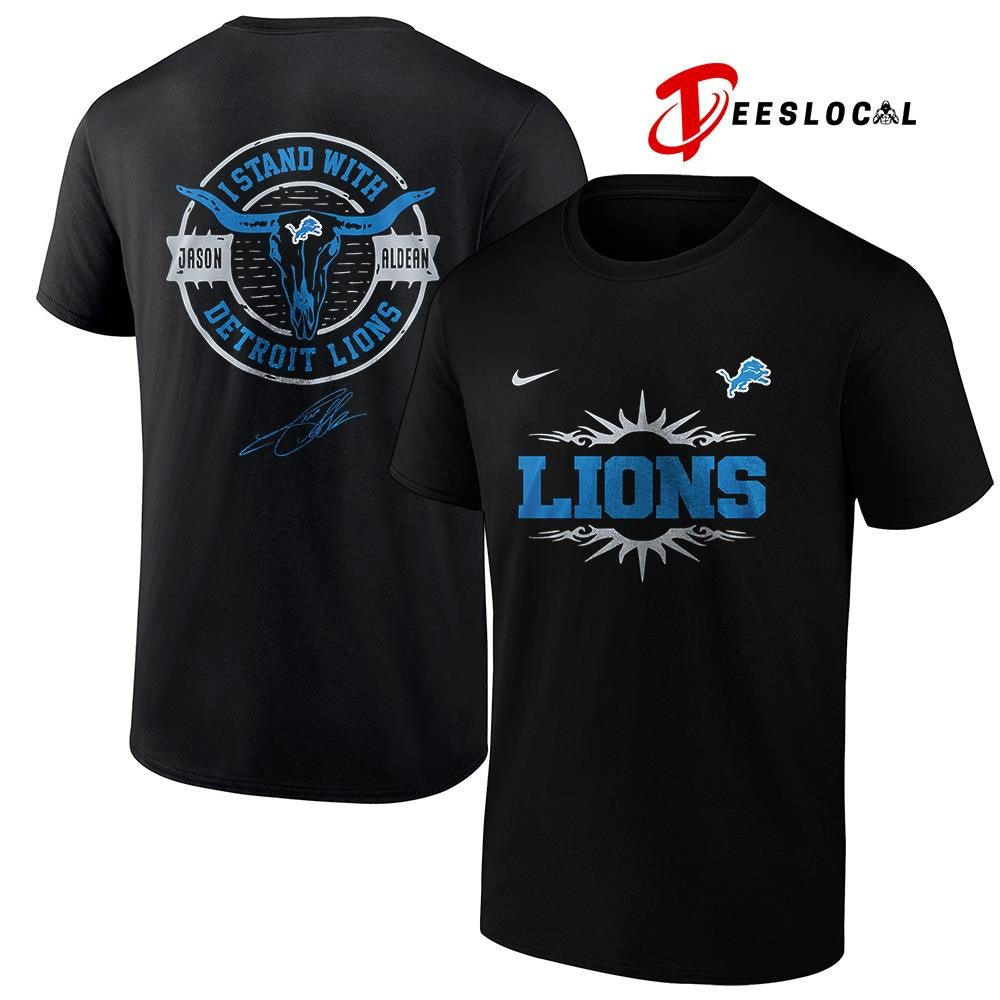 Detroit Lions x Jason Aldean I stand signature logo shirt Unisex