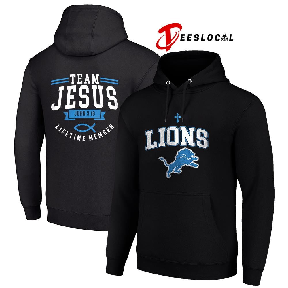 Detroit Lions x team Jesus lifetime member John 3 16 logo shirt Unisex