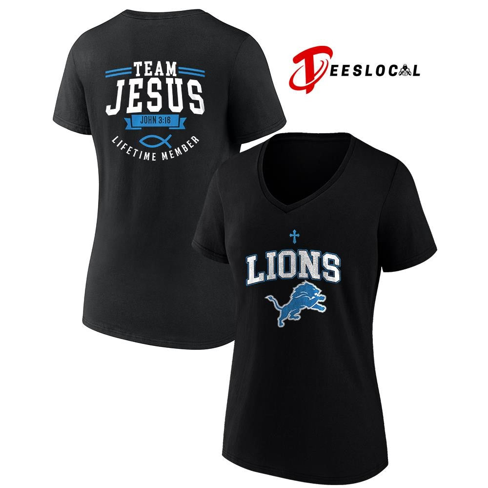 Detroit Lions x team Jesus lifetime member John 3 16 logo shirt Unisex