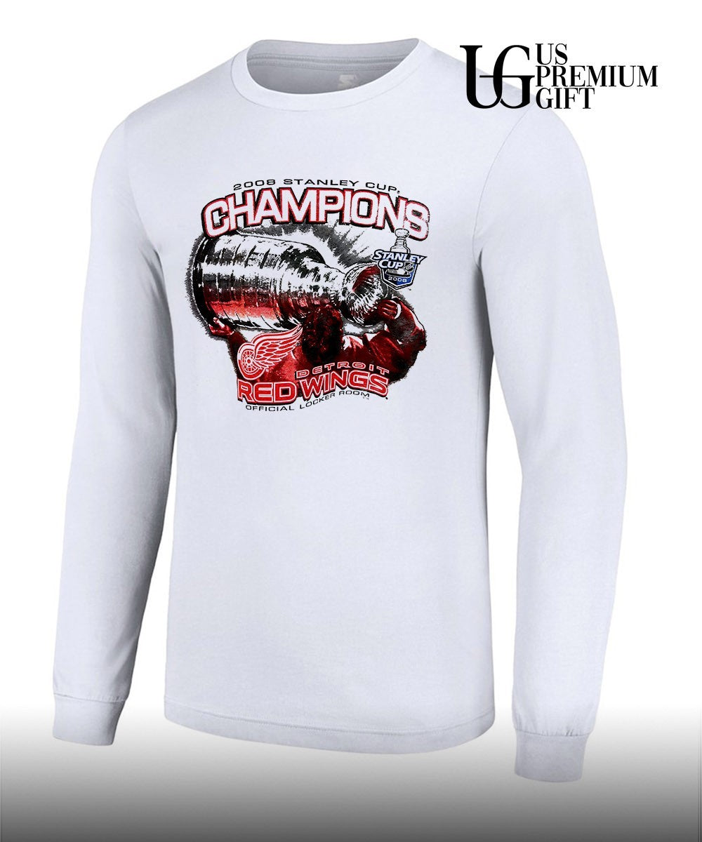 Detroit Red Wings 2008 Stanley Cup Champions NHL Official Locker Room shirt Unisex
