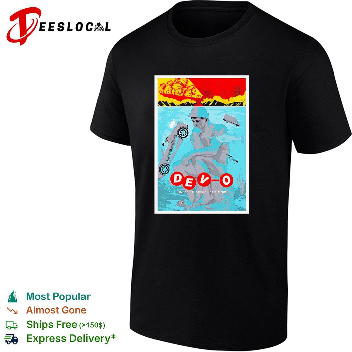 Devo June The Lyric Baltimore concert poster art shirt Unisex