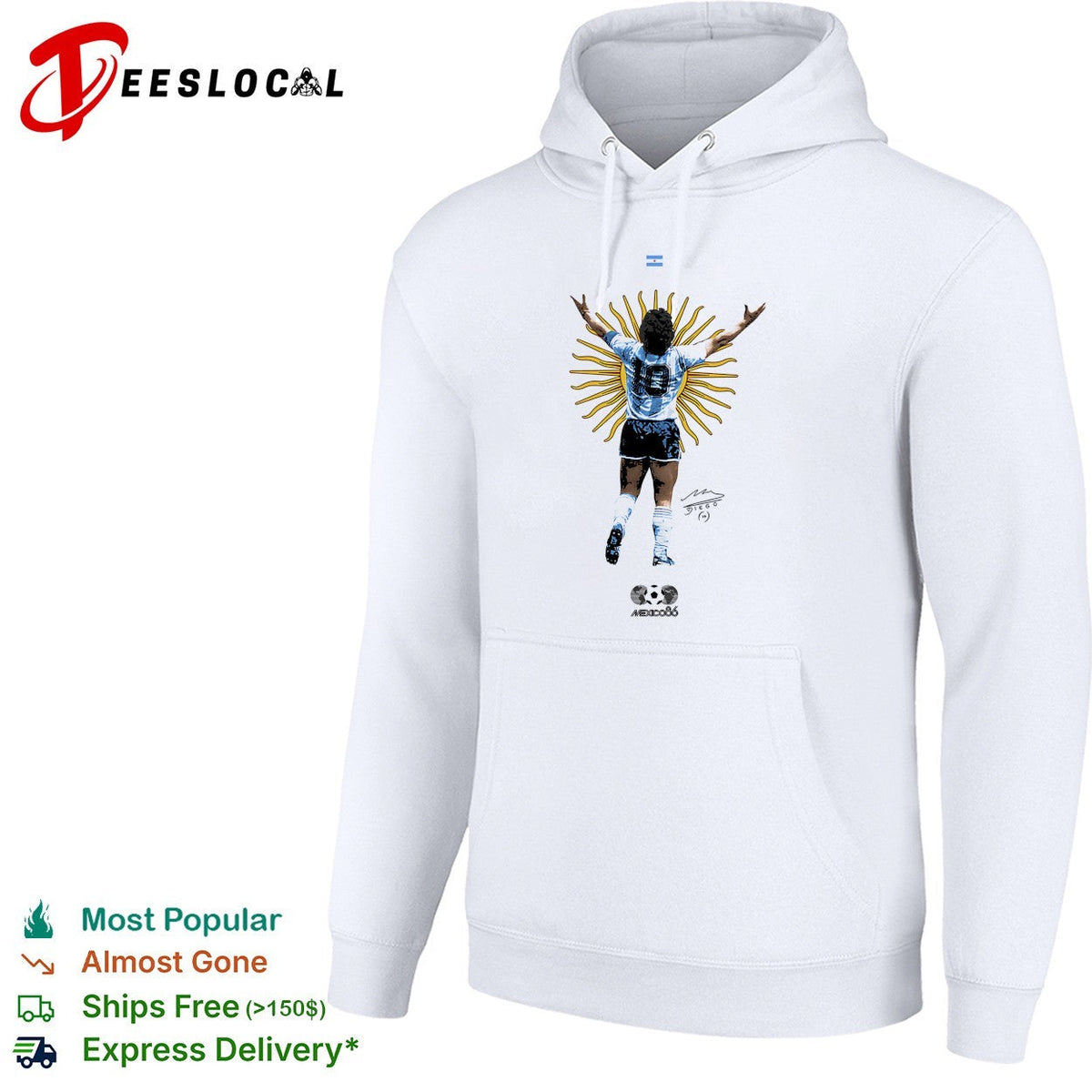 Diego Maradona Argentina Mexico 86 signature shirt Unisex