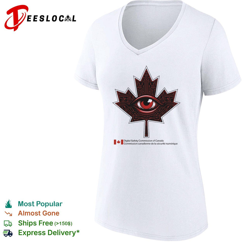 Digital Safety Commission of Canada Maple Leaf Eye Circuitry Surveillance shirt Unisex