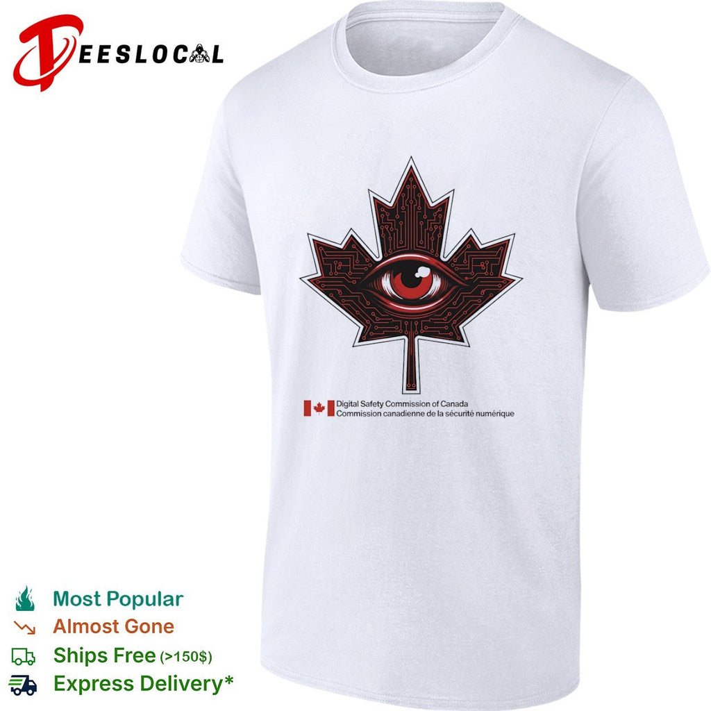 Digital Safety Commission of Canada Maple Leaf Eye Circuitry Surveillance shirt Unisex
