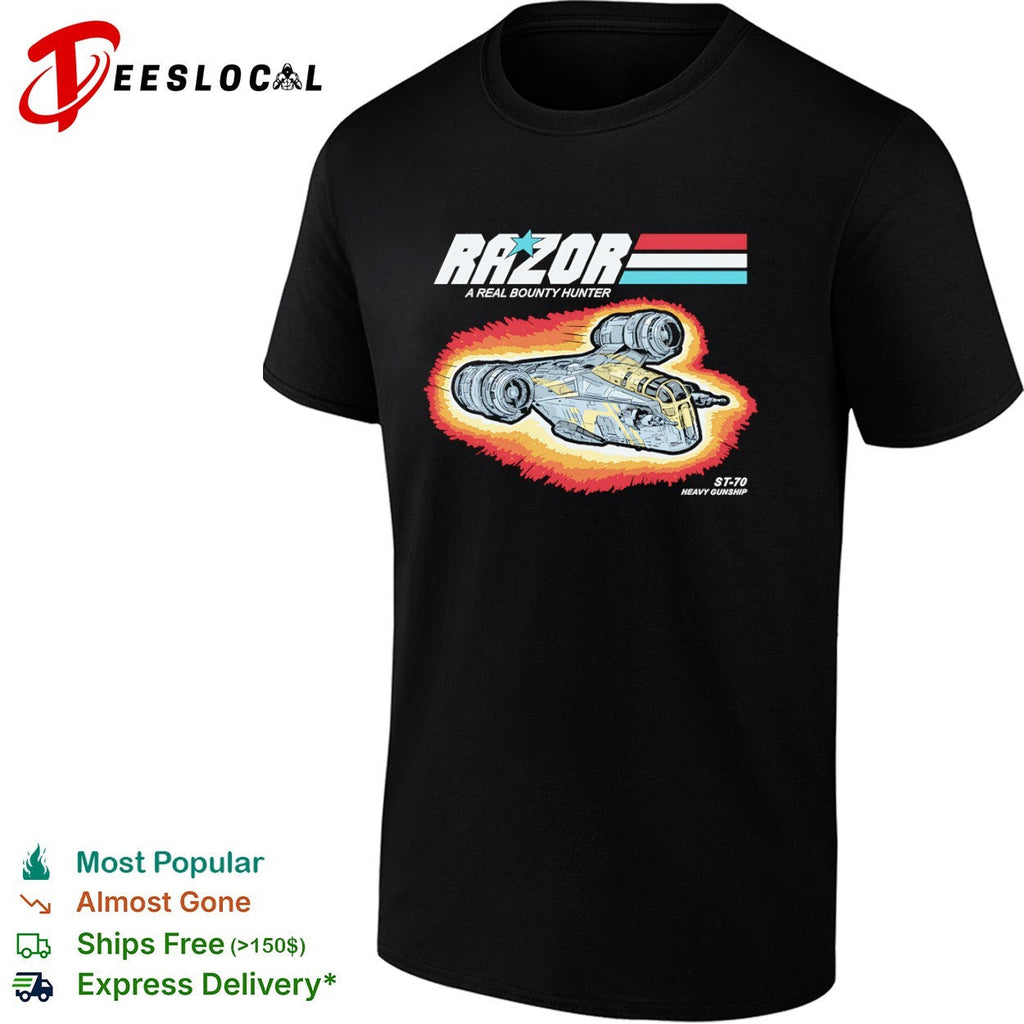 Din Djarin’s Razor Crest in the style of GI Joe shirt Unisex