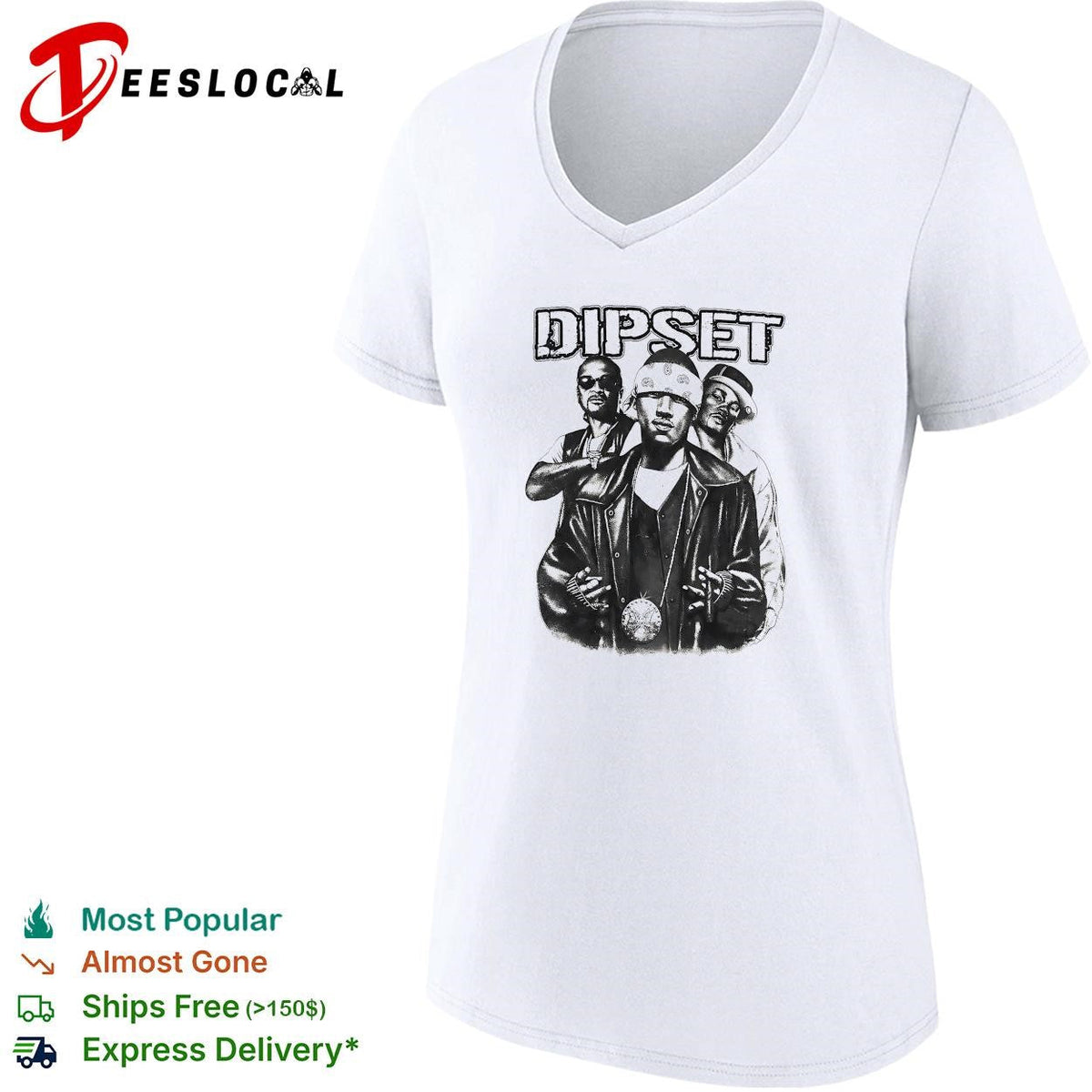 Dipset hip hop group portrait grayscale vintage graphic shirt Unisex