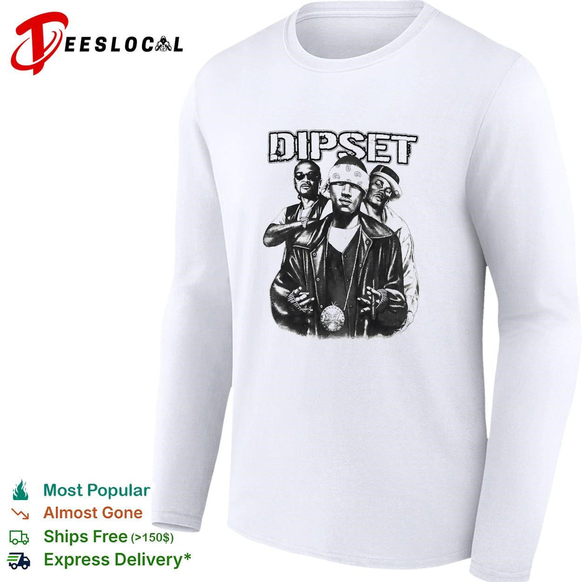Dipset hip hop group portrait grayscale vintage graphic shirt Unisex