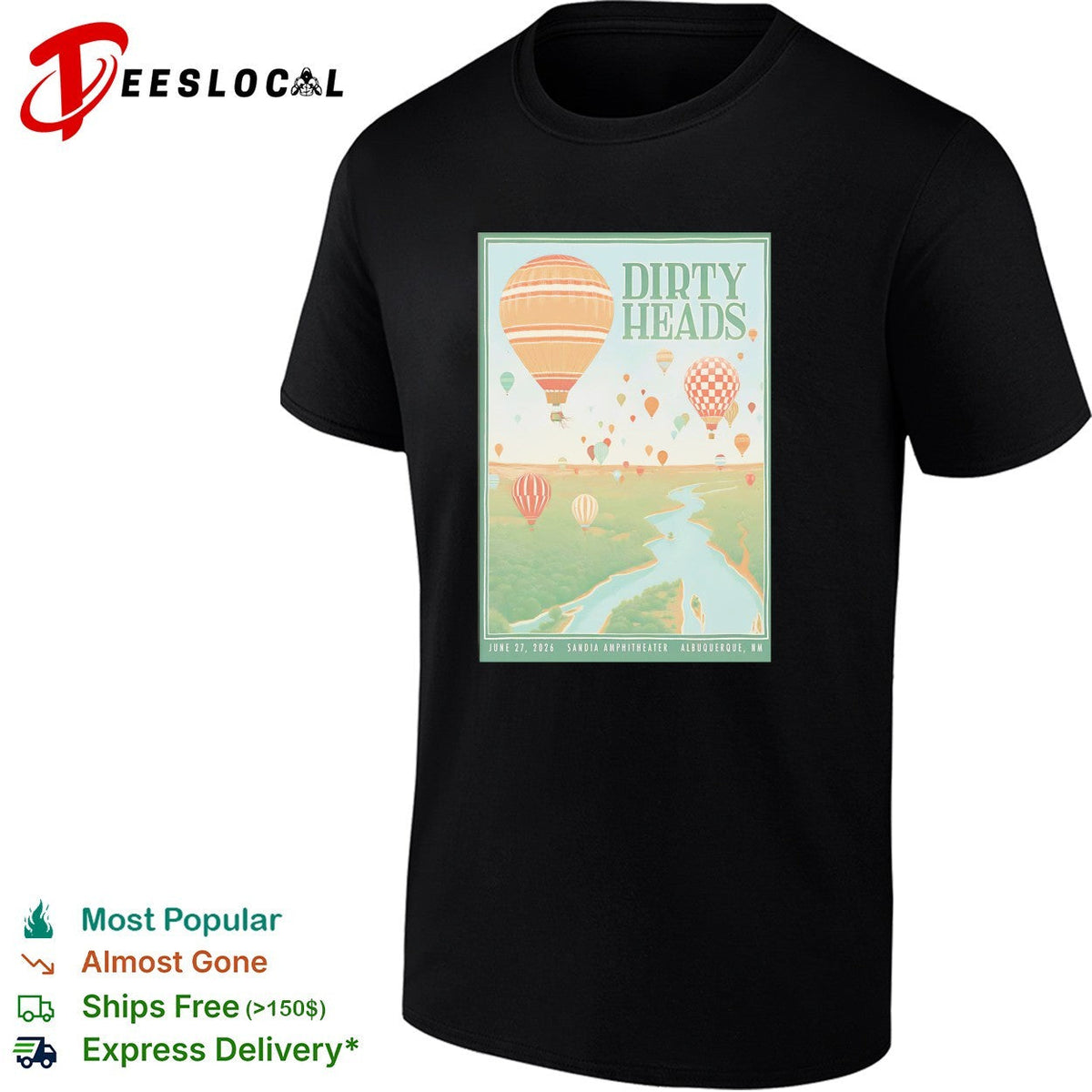 Dirty Heads Sandia Amphitheater Albuquerque 2026 poster shirt Unisex