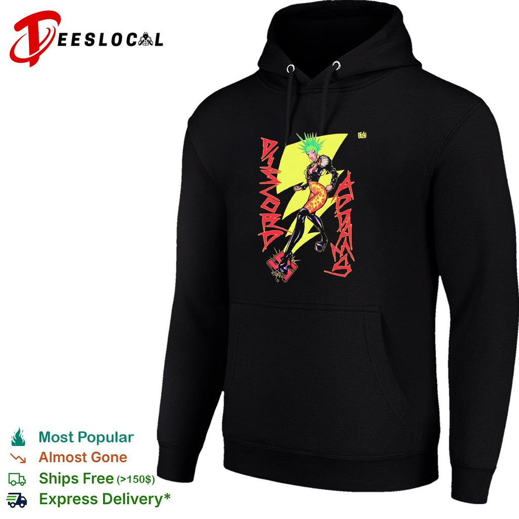 Discord Adams punk girl lightning bolt green hair comic art shirt Unisex