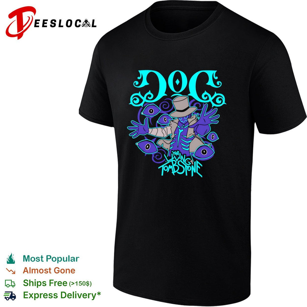 Doc The Living Tombstone skeleton hat eyes mystical occult symbol shirt Unisex