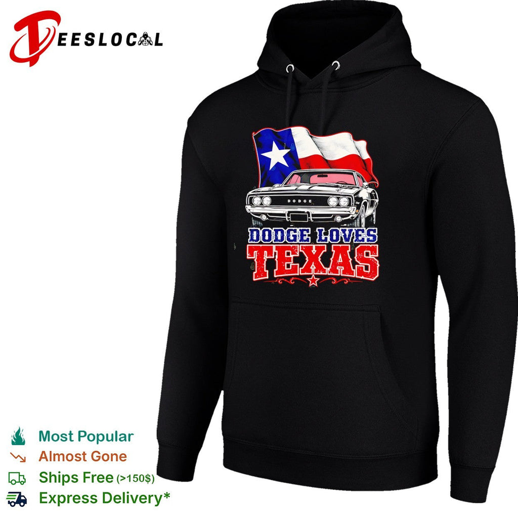 Dodge Loves Texas 1969 Charger Muscle Car Lone Star State Americana shirt Unisex