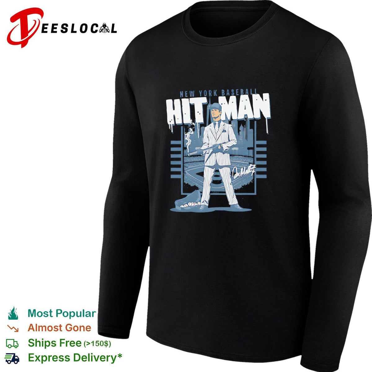 Don Mattingly New York Yankees hitman caricature graphic shirt Unisex