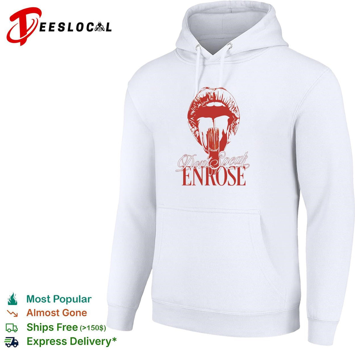 Don_t Speak ENROSE Lips and Lollipop Graphic Aesthetic Urban Pop Culture shirt Unisex