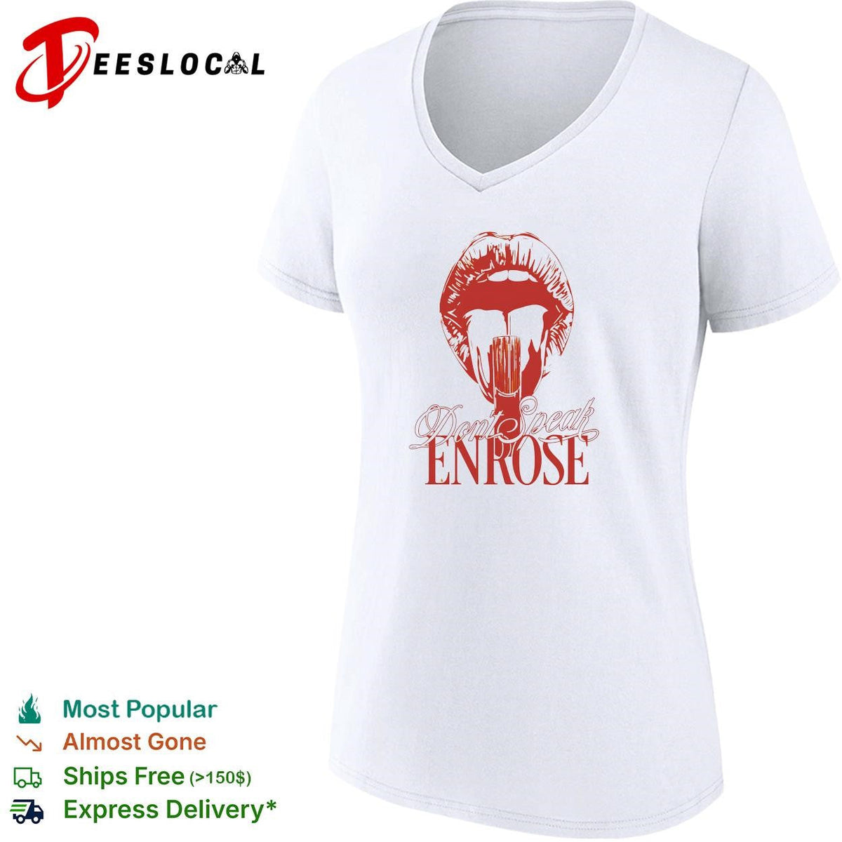 Don_t Speak ENROSE Lips and Lollipop Graphic Aesthetic Urban Pop Culture shirt Unisex